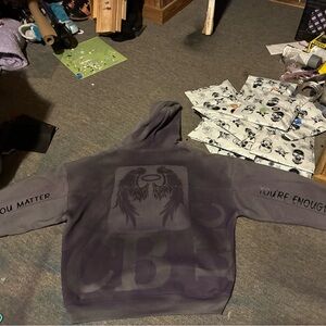 Men's Black Graphic Hoodie Jacket